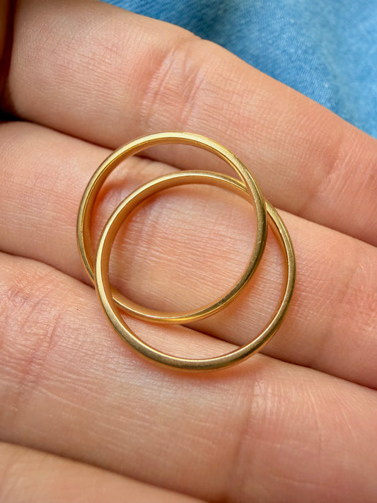 Vintage yellow 14K double rolling bands, size 6.5