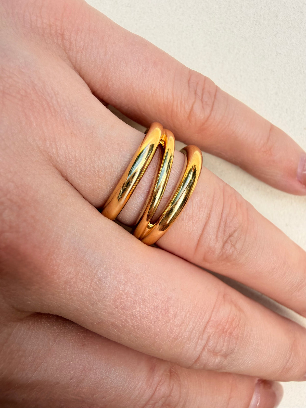 Vintage yellow 18K circa 1990s Tiffany and Co zig zag ring, size 6.75