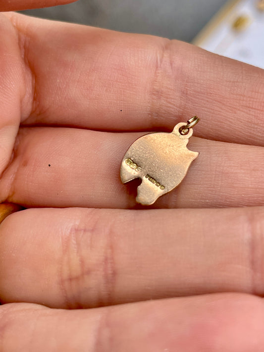 [PRIVATE] Antique yellow 9K enamel horse and horseshoe charm