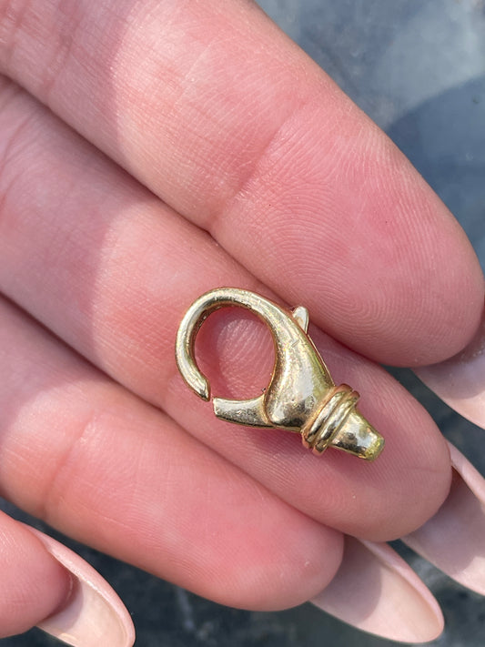 Yellow 14K gold lobster clasp charm holder, .75 inch