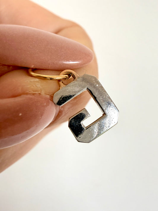 Vintage Platinum and 18K letter G charm