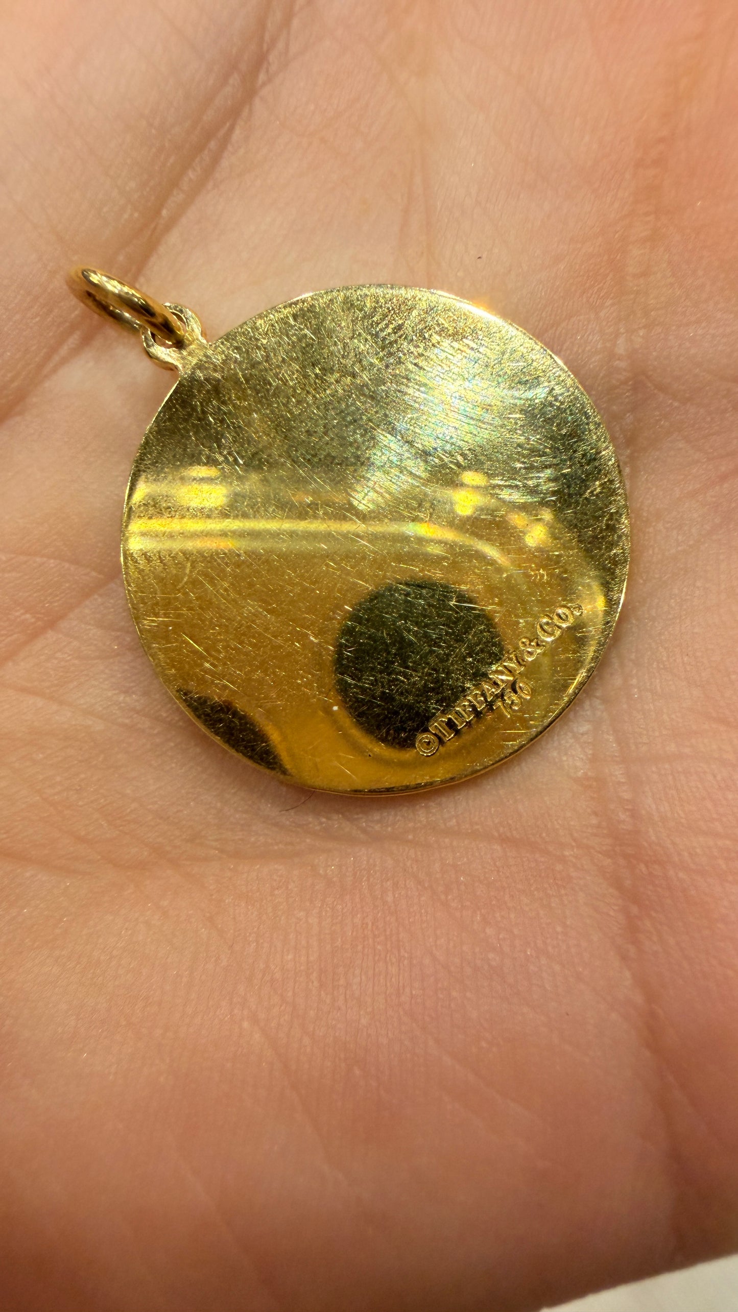 Vintage yellow 18K Tiffany and Co saint Christopher pendant