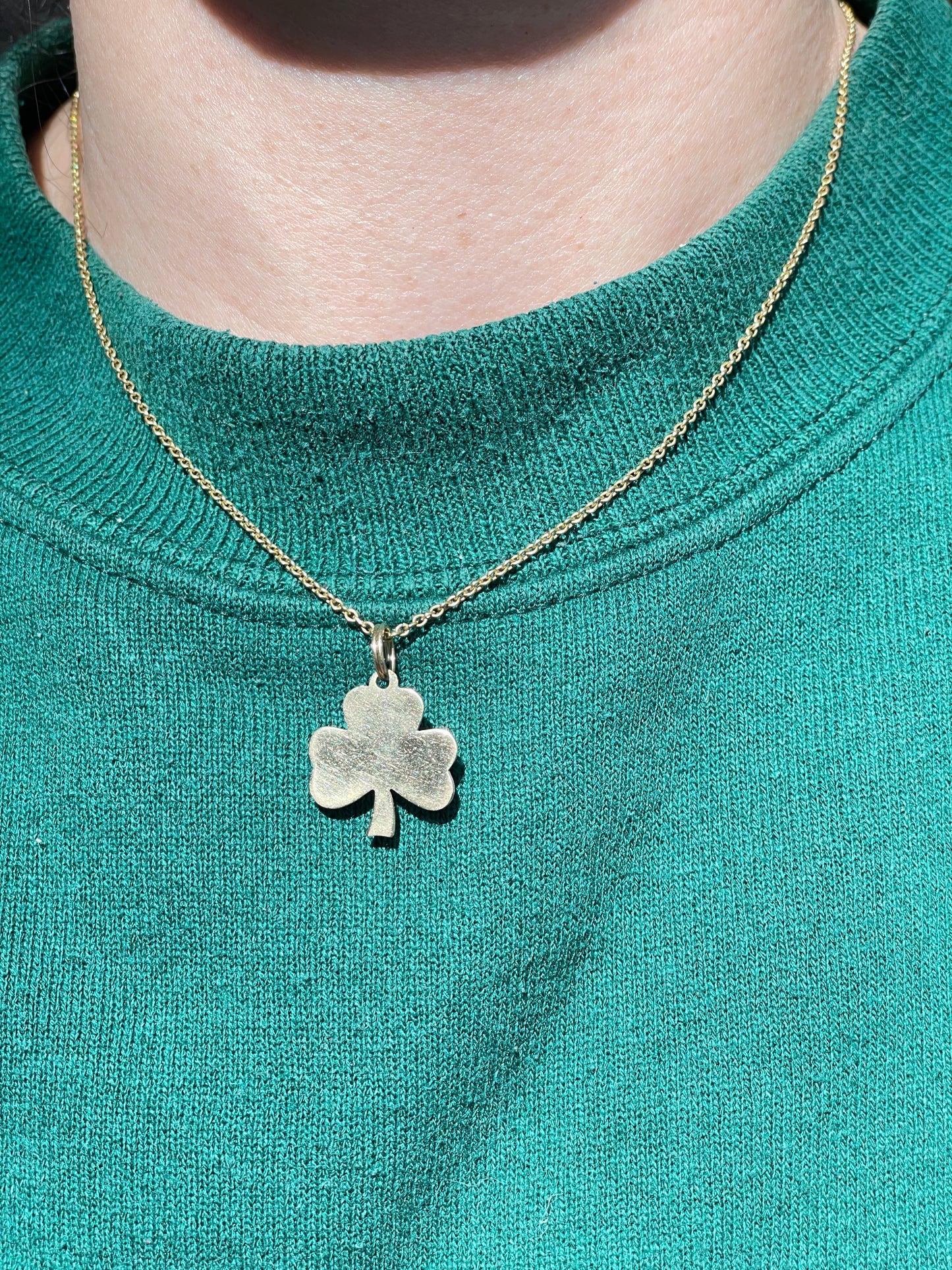 Vintage yellow 14K gold clover charm