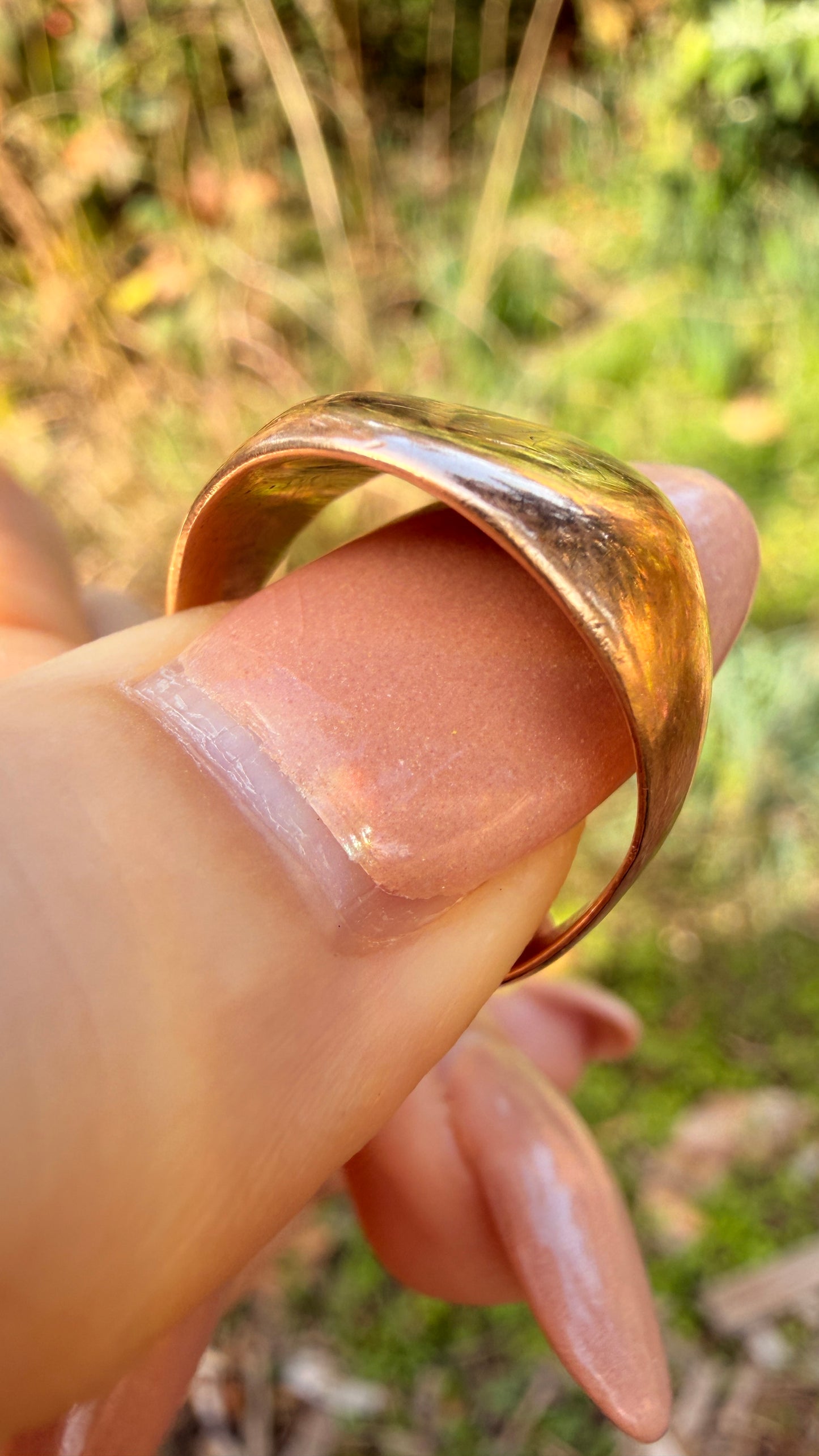 Antique 10K rose gold signet ring, size 6.75