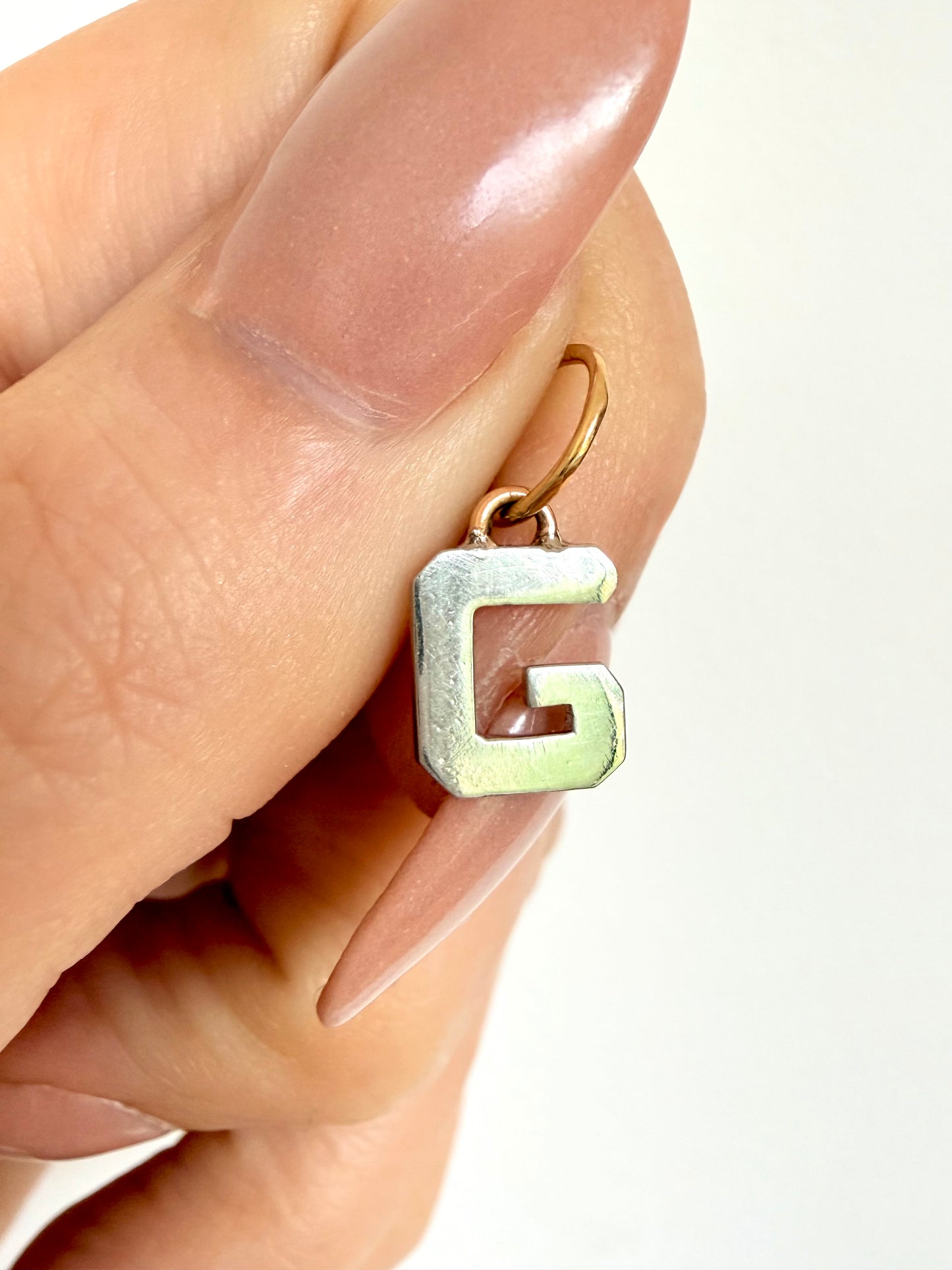 Vintage Platinum and 18K letter G charm