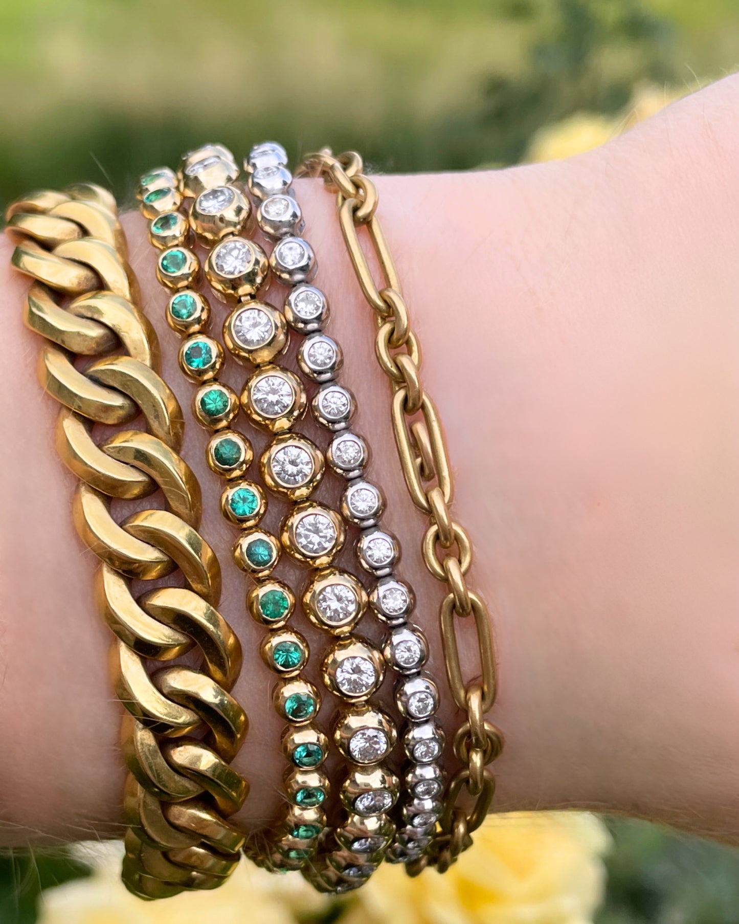 3GOG 14K XL Bubble Bracelet - Emerald, Ruby, or Sapphire - PREORDER DOWNPAYMENT