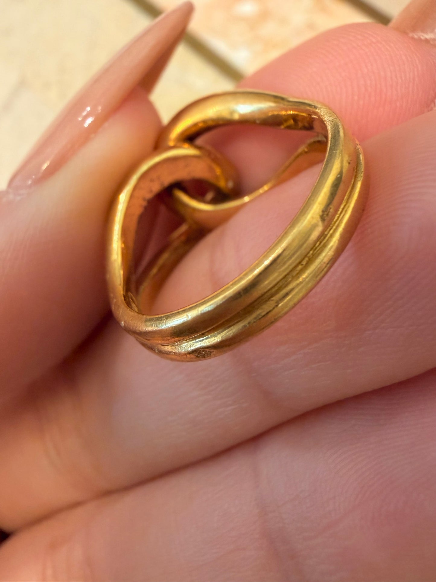 Vintage 18K gold Chaumet Paris knot ring, size 5.5-5.75