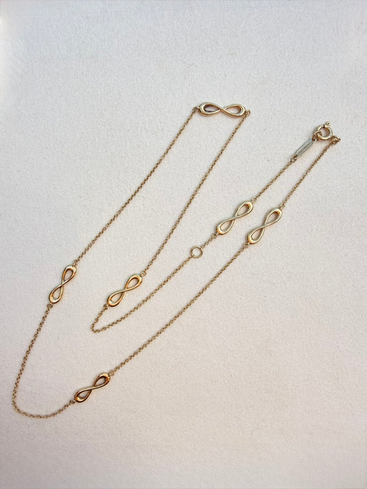 Vintage yellow 18K Tiffany and Co infinity link cable chain, 18 inch with 16 inch option
