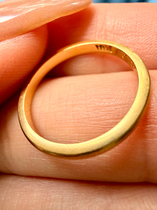 Vintage yellow 15K round band, size 4.75