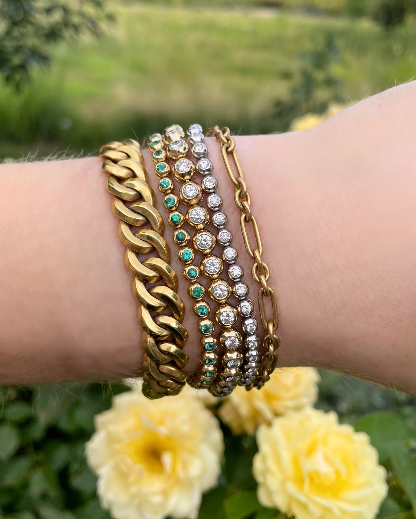 3GOG 14K XL Bubble Bracelet - Emerald, Ruby, or Sapphire - PREORDER DOWNPAYMENT