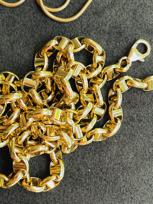 Estate yellow 18K round mariner chain, 24 inch