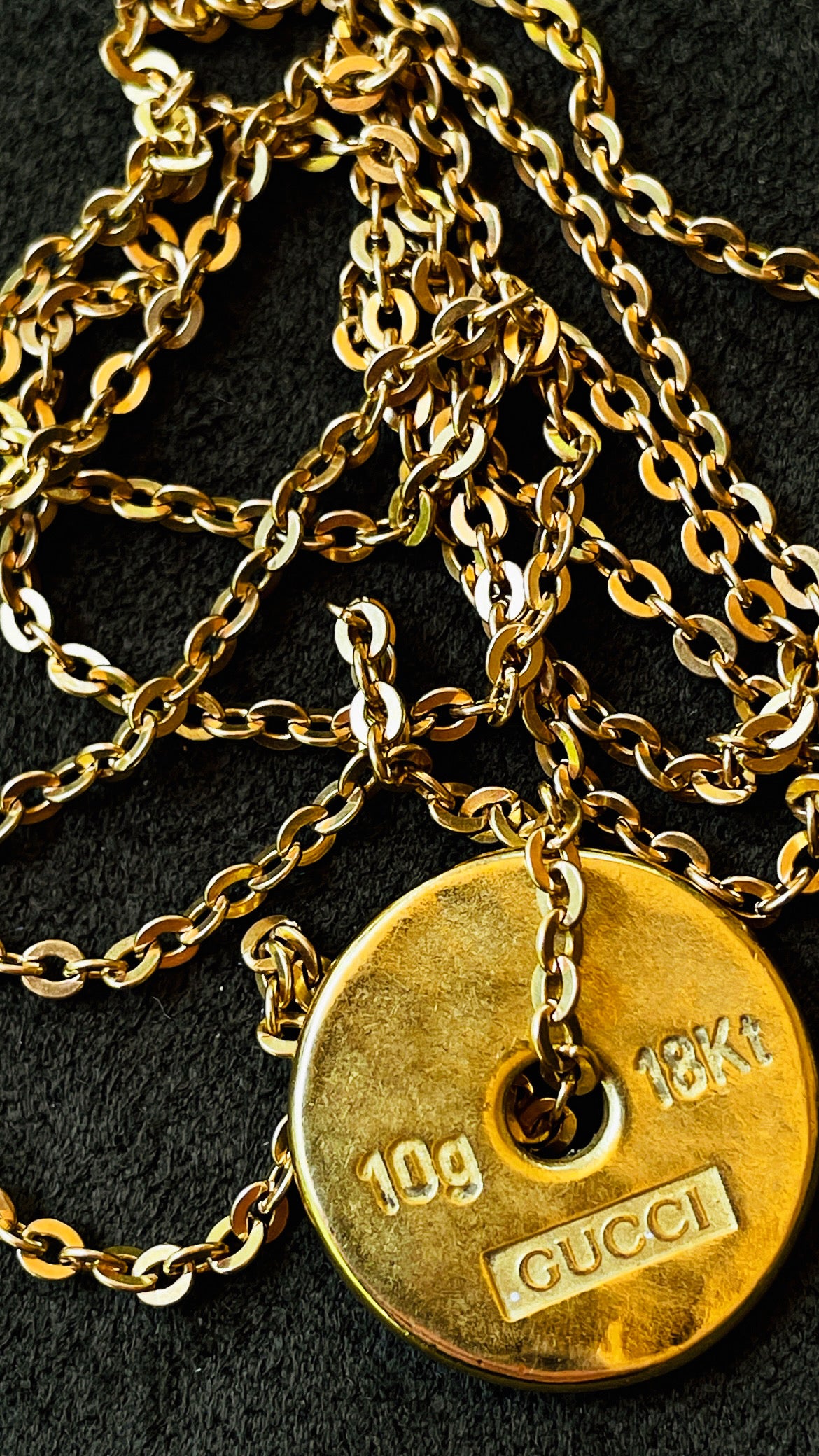 Vintage yellow 18K UnoAerre flat cable chain, 27 inch