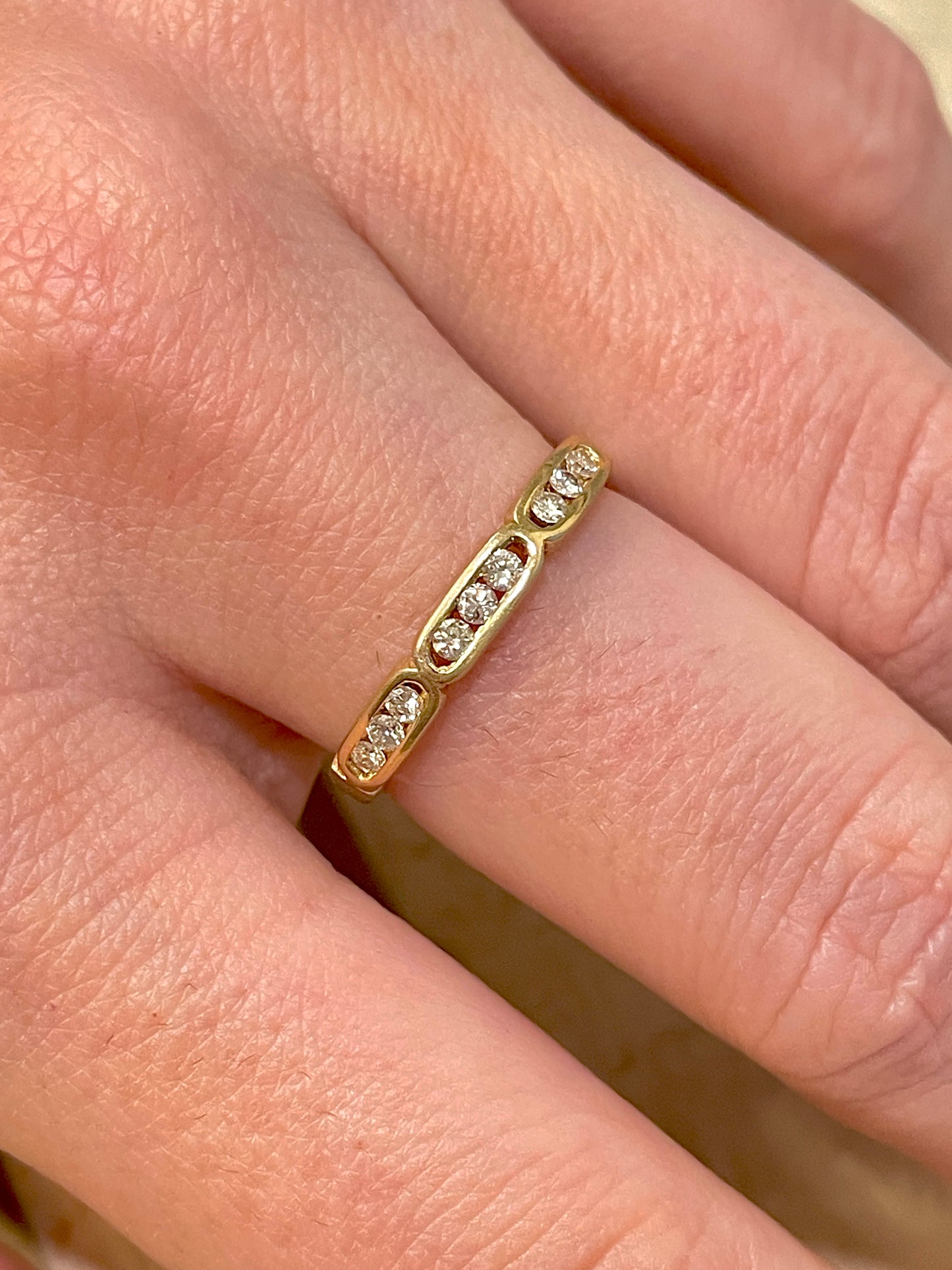 [PRIVATE] Vintage yellow 14K 3 sections .23 ctw diamond ring, size 7