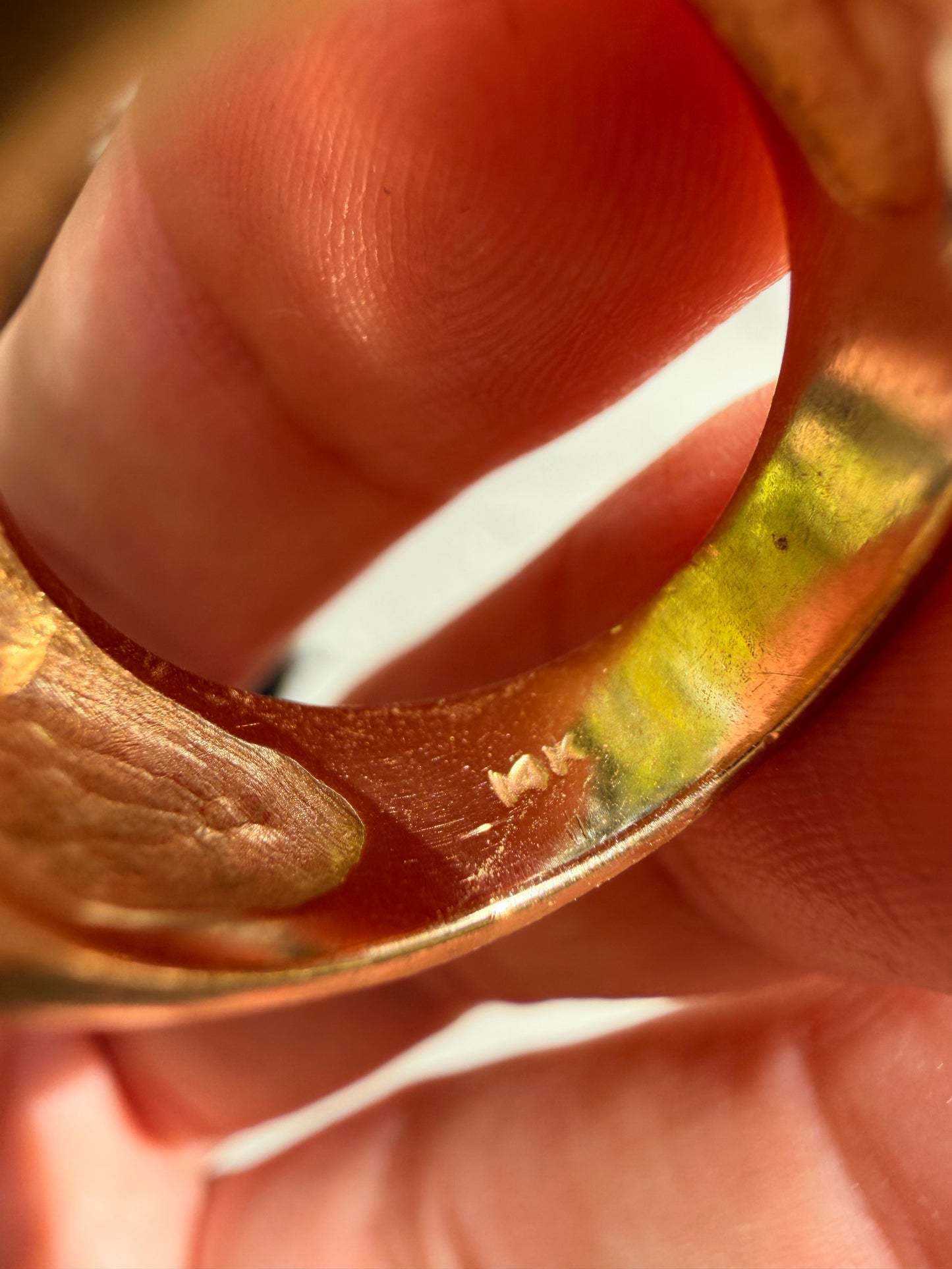 Vintage yellow 14K gold and diamond 'Anna' name ring, size 4.75