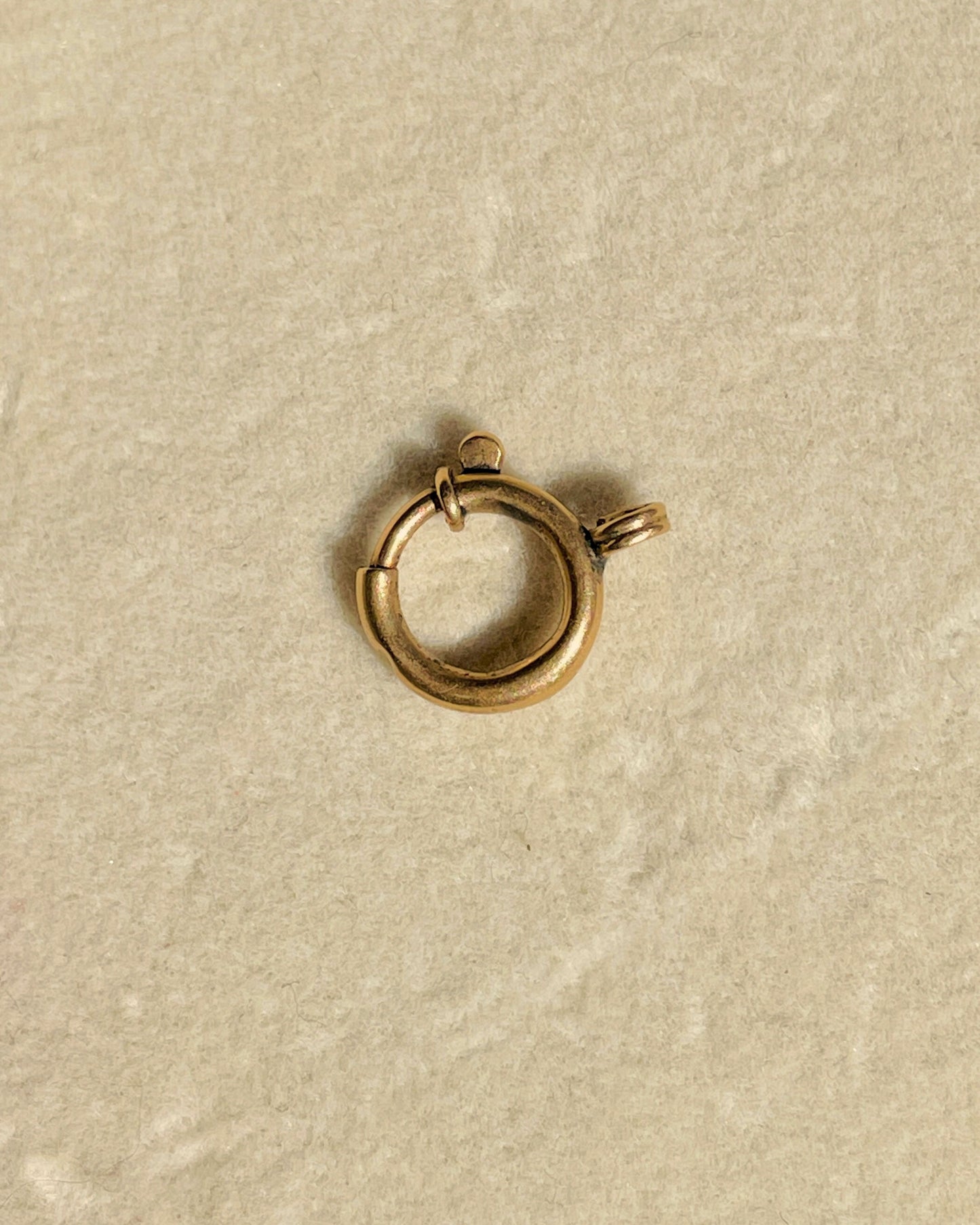 Antique rose 14K bolt clasp charm holder, .5 inch