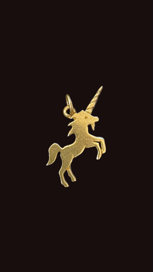 Vintage yellow 14K unicorn charm