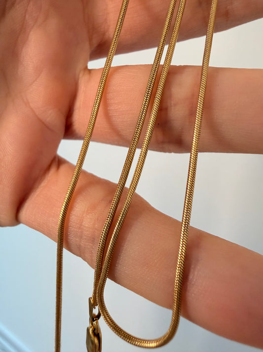 Vintage yellow 18K Snake chain, 19.75 inch