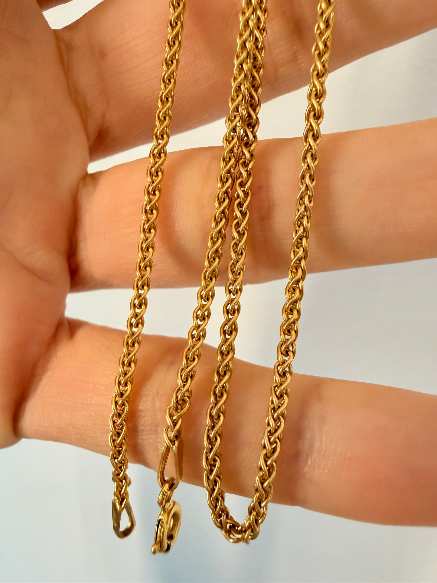 Vintage yellow 14K Wheat chain, 16 inch