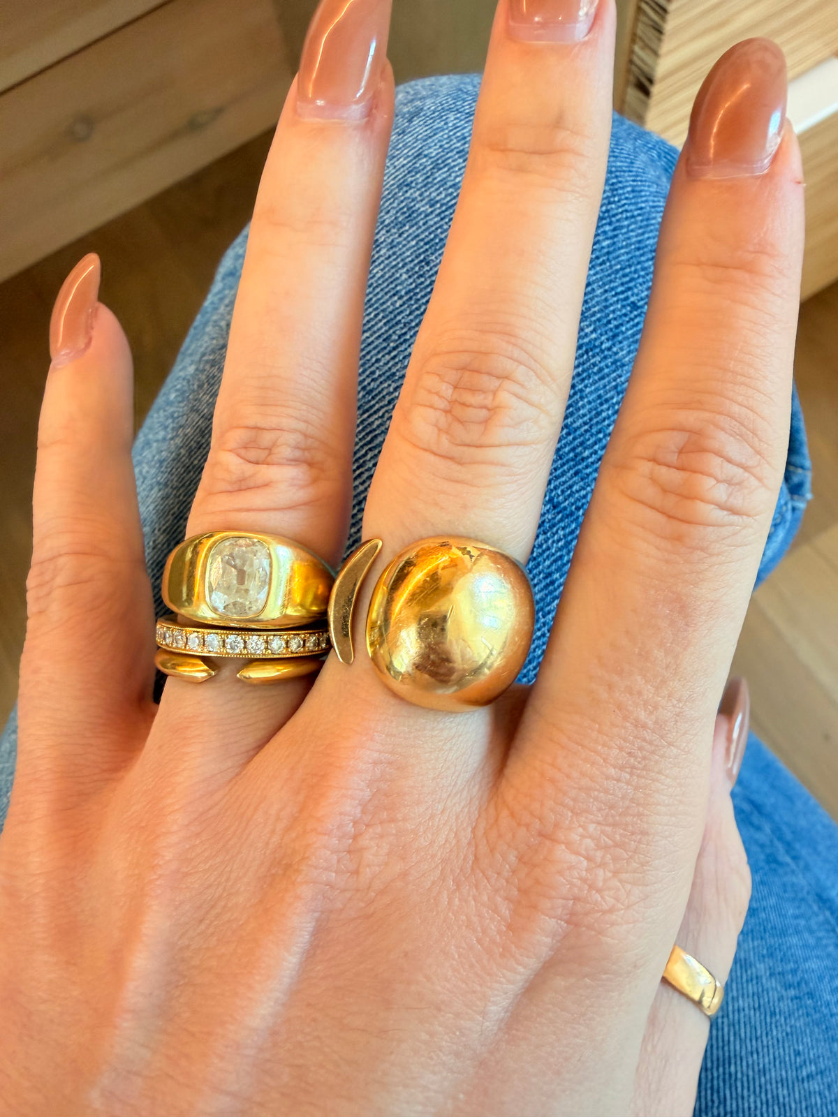 Vintage 14K open dome ring, size 6.25-6.5