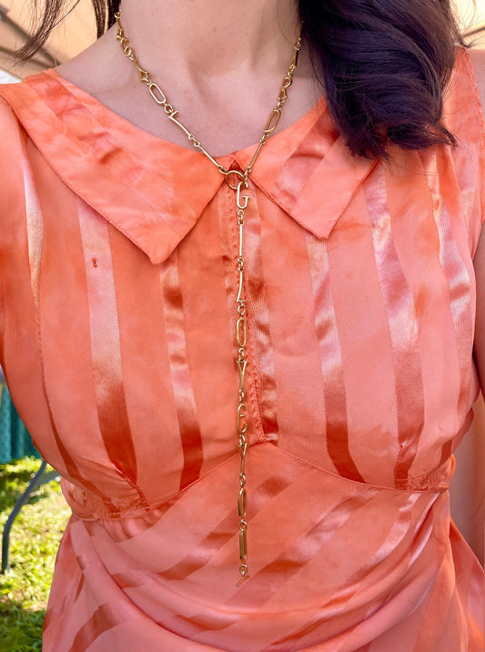 Vintage yellow 18K Verdura Designer I Love You toggle chain