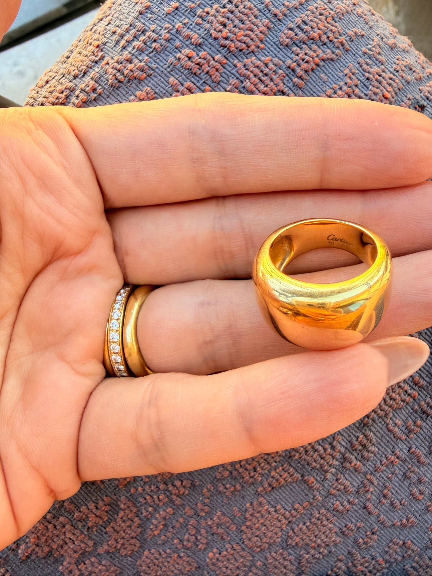Vintage yellow 18K Cartier Nouvelle Vague ring, size 5-5.25