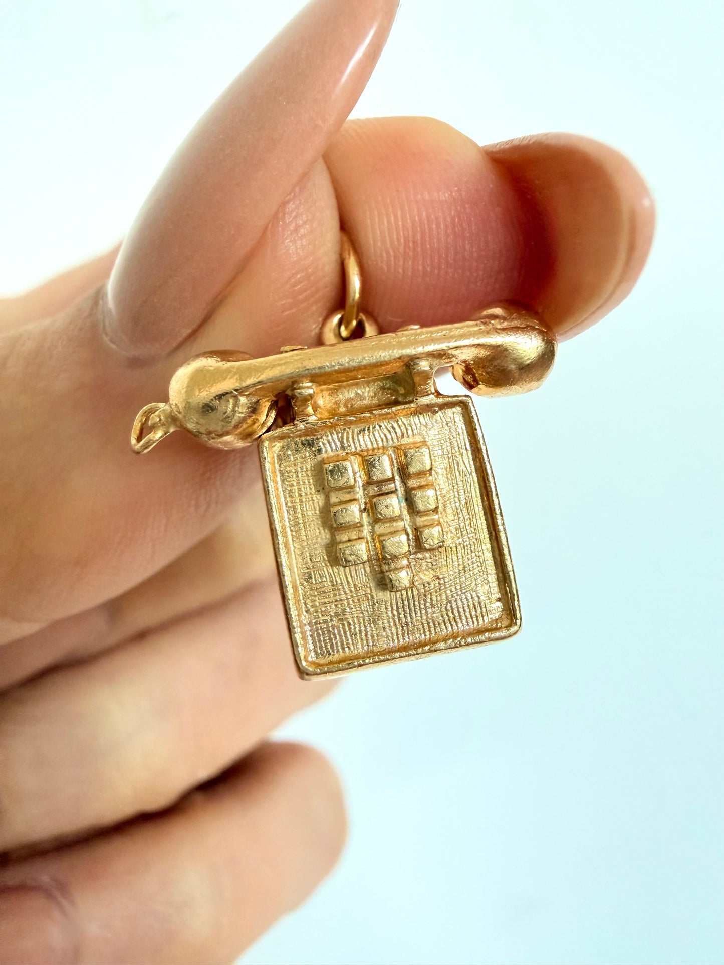 Vintage yellow 14k gold phone charm