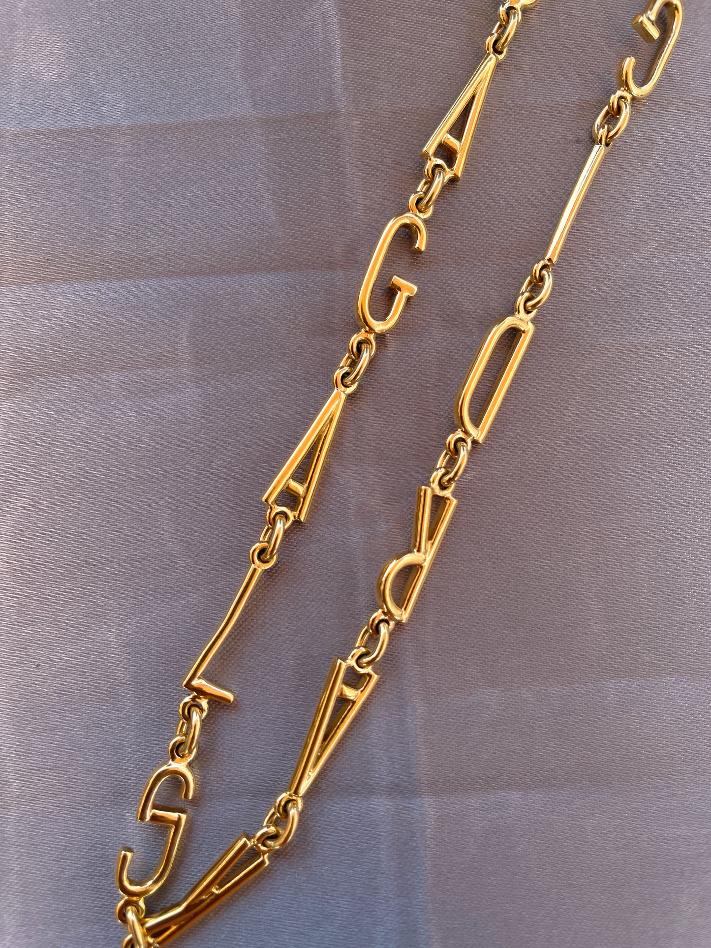Vintage yellow 18K Verdura Designer I Love You toggle chain