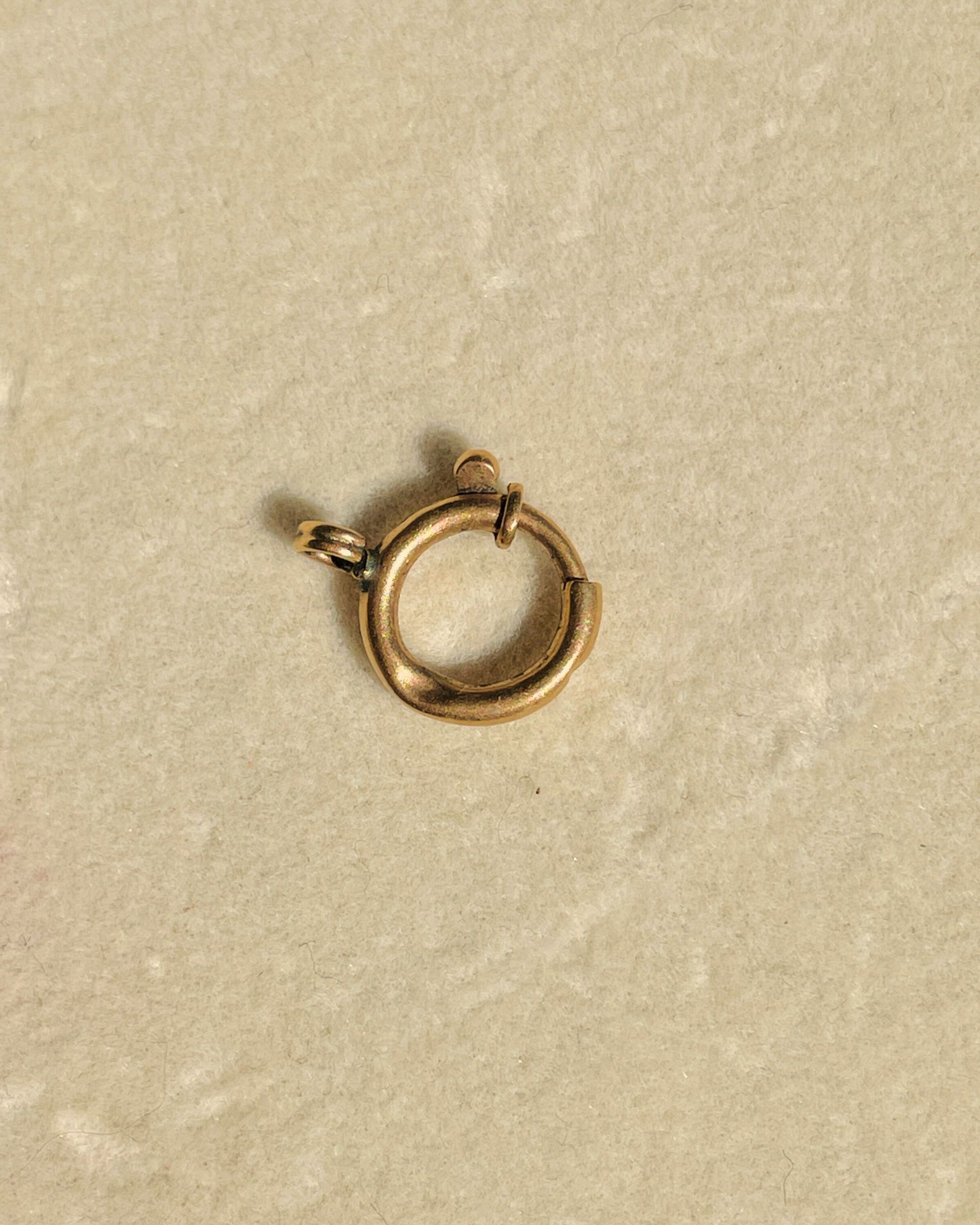 Antique rose 14K bolt clasp charm holder, .5 inch