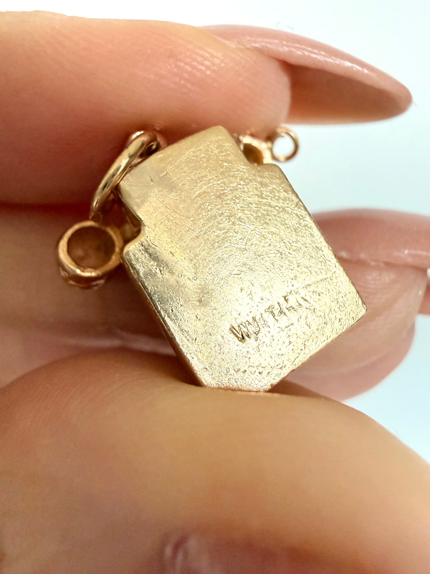 Vintage yellow 14k gold phone charm