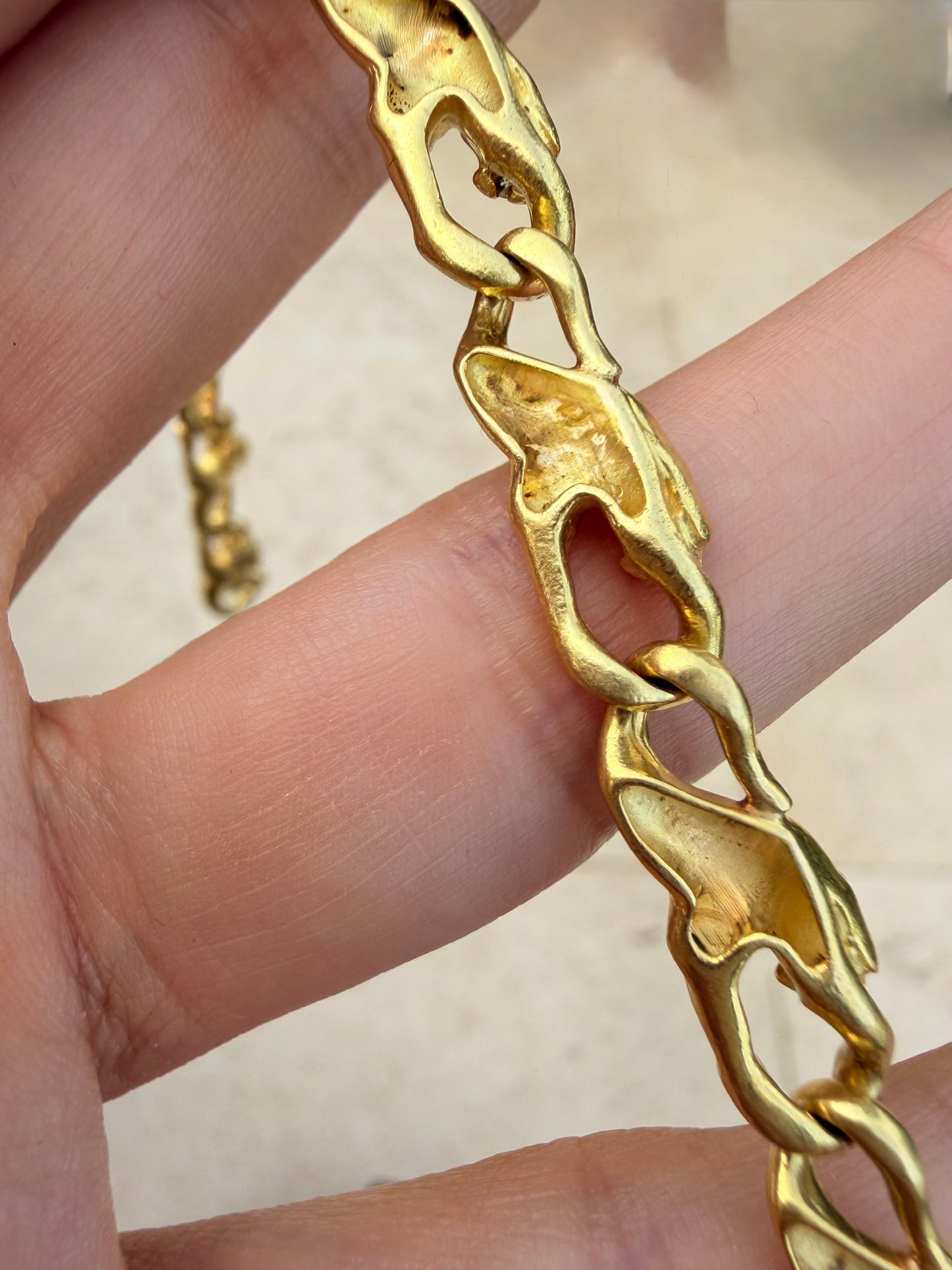 Vintage 18K panthers with diamonds bracelet, possible Carrera y Carrera, 7.75 inch sizable