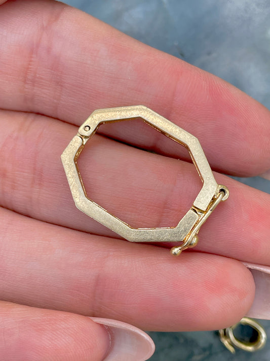 Vintage yellow 14K octagonal connector or charm holder
