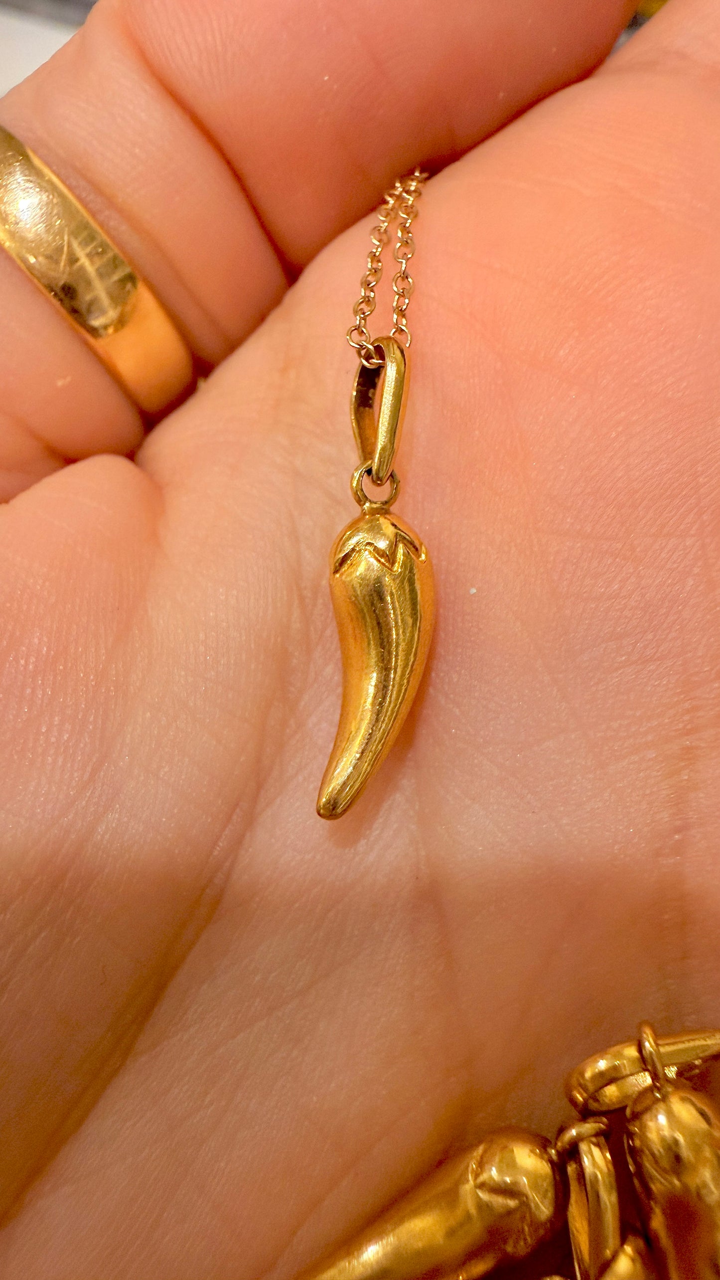 Vintage yellow 18K pepper charm