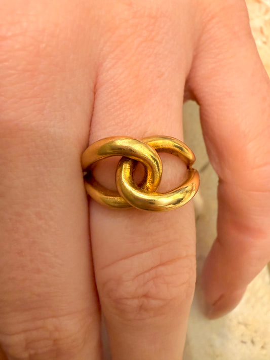 Vintage 18K gold Chaumet Paris knot ring, size 5.5-5.75