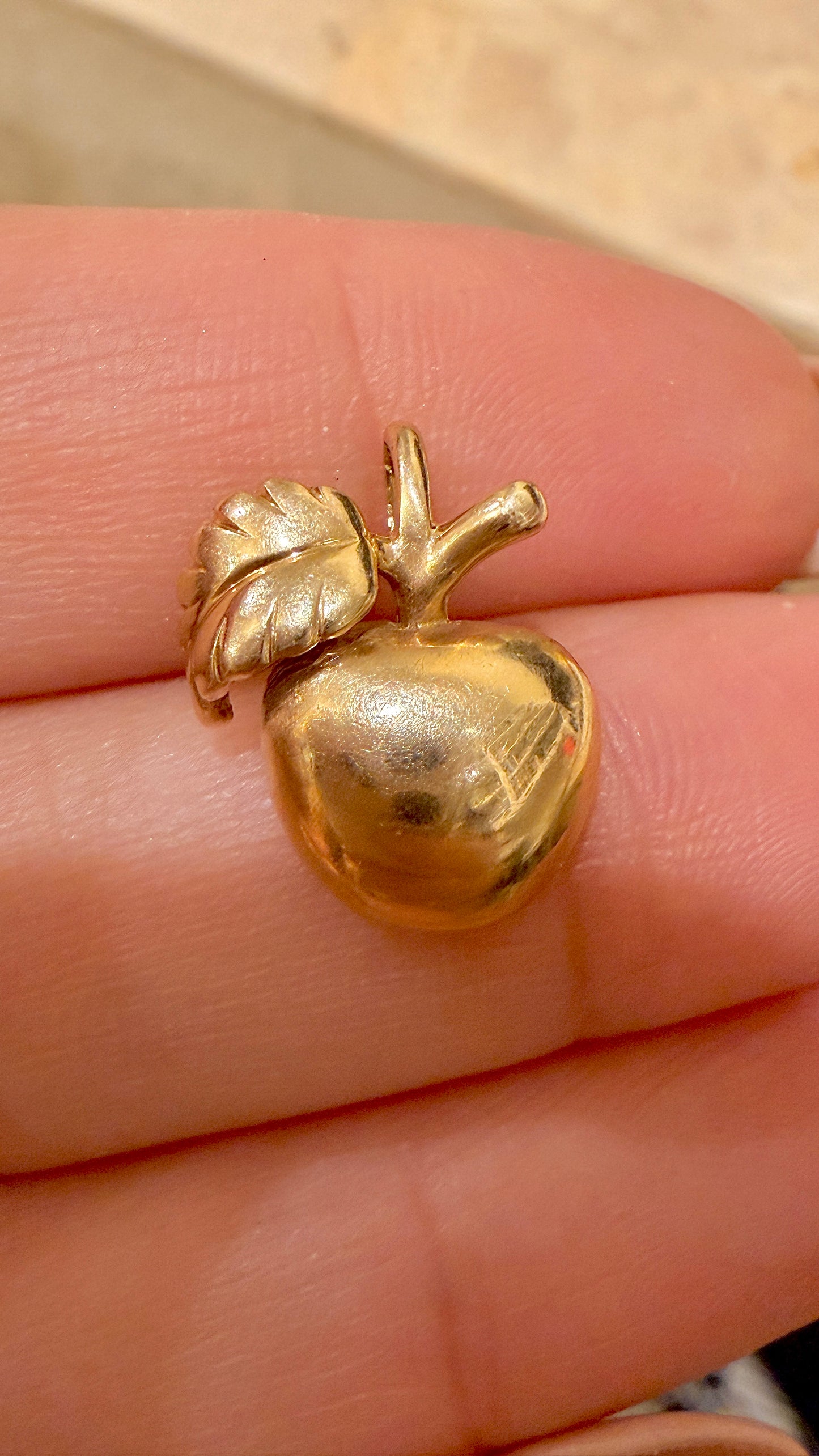 Vintage yellow 14K Apple fruit charm