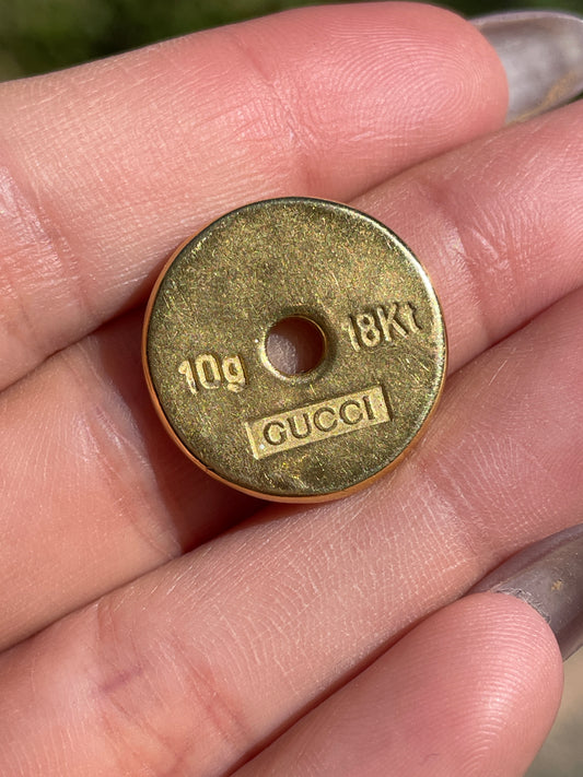 Vintage yellow 18K Gucci disc pendant