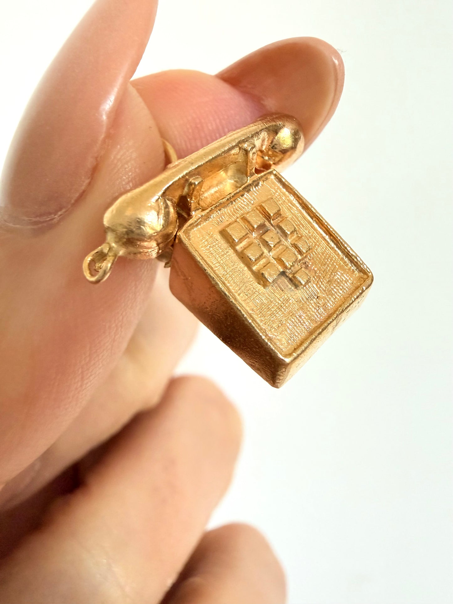Vintage yellow 14k gold phone charm