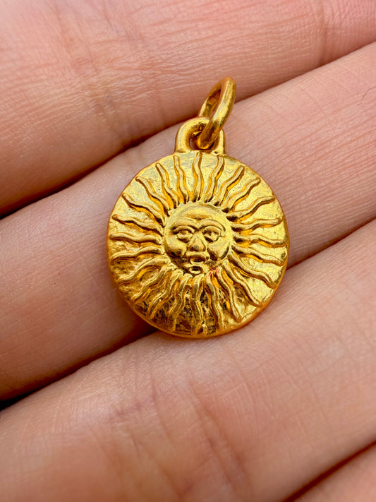 24K gold Mene sun charm