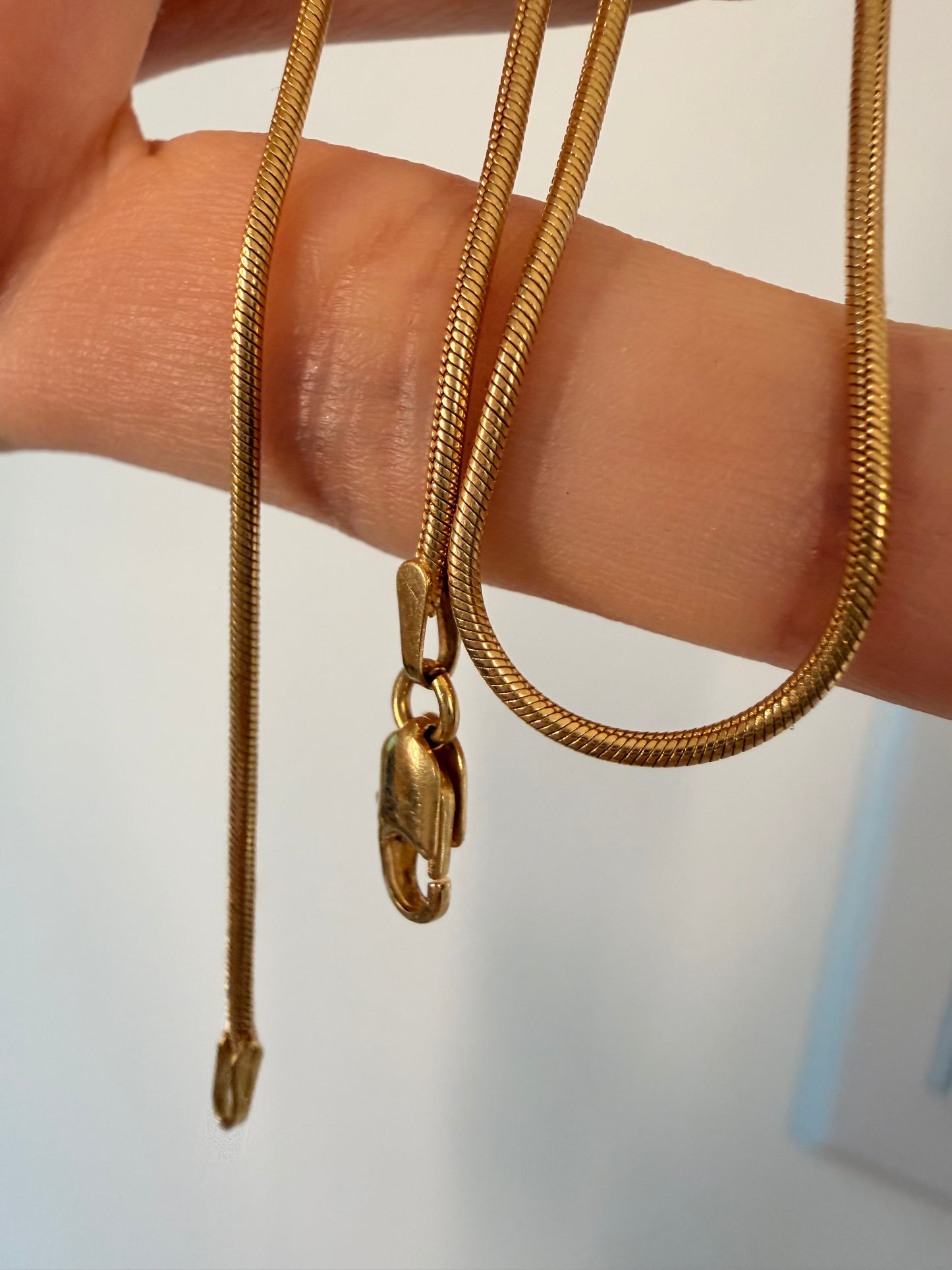 Vintage yellow 18K Snake chain, 19.75 inch