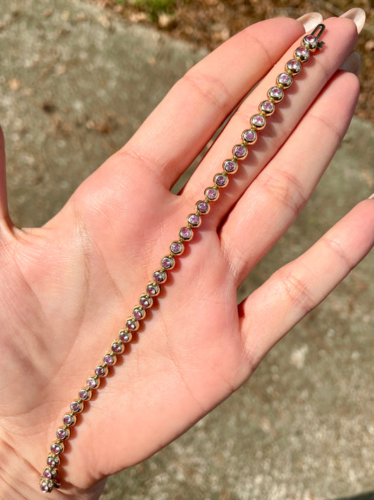 3GOG 14K Double Bubble Bracelet - Emerald, Ruby, or Sapphire - PREORDER DOWNPAYMENT