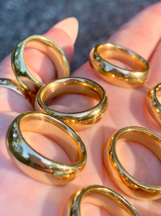 3GOG Chubby Butter Donut Band Preorder Downpayment - Fit size 2 thru 5 - YELLOW GOLD