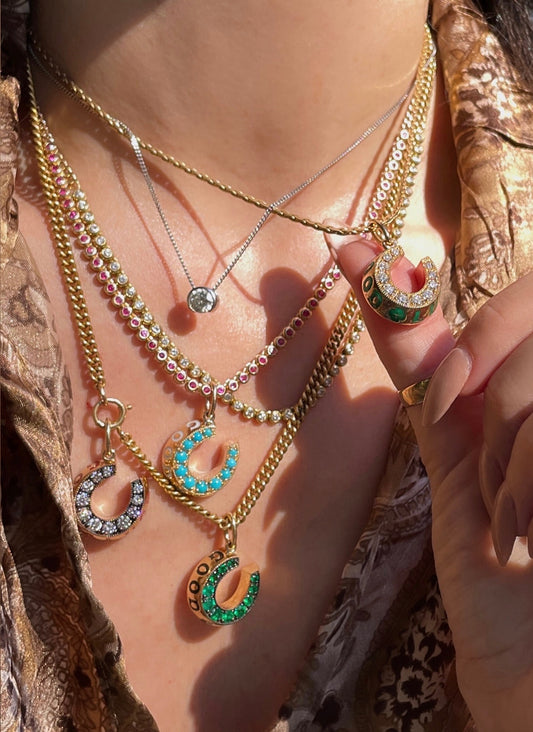 3GOG Original Good Luck Horseshoe Milgrain Pendant