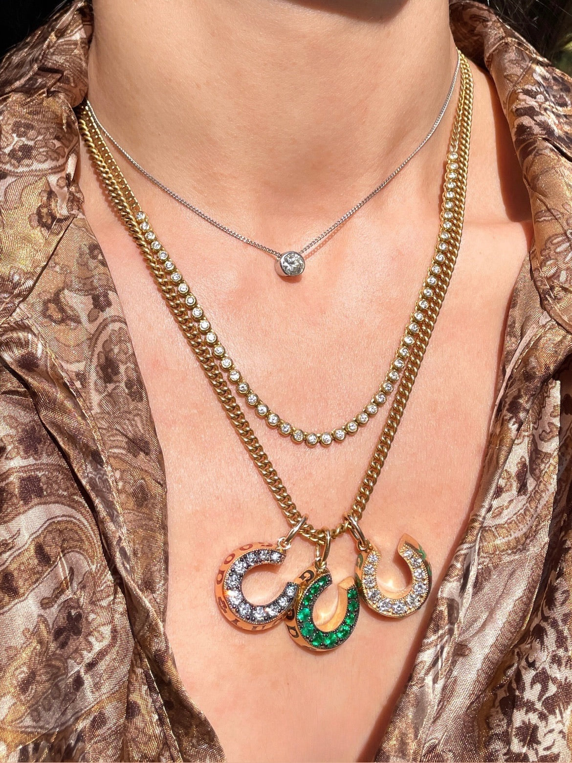 3GOG Original Good Luck Horseshoe Milgrain Pendant