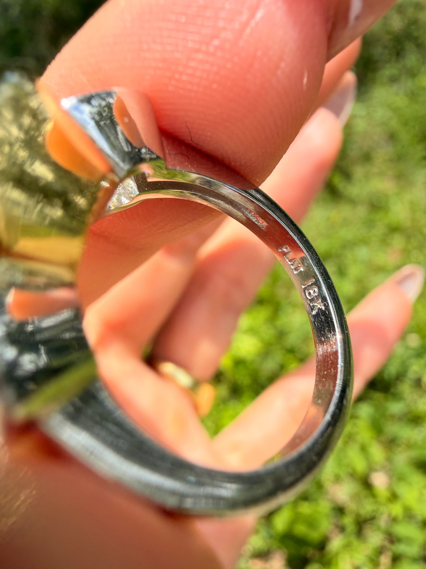 Vintage yellow 18K and platinum unheated over 5.6ctw GIA Ceylon Sapphire and 1.8ctw antique old mine cut cushion ring, size 7