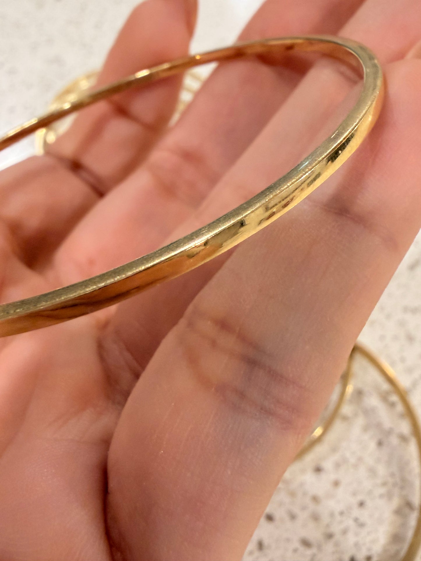 Vintage yellow 14K square edged bangles