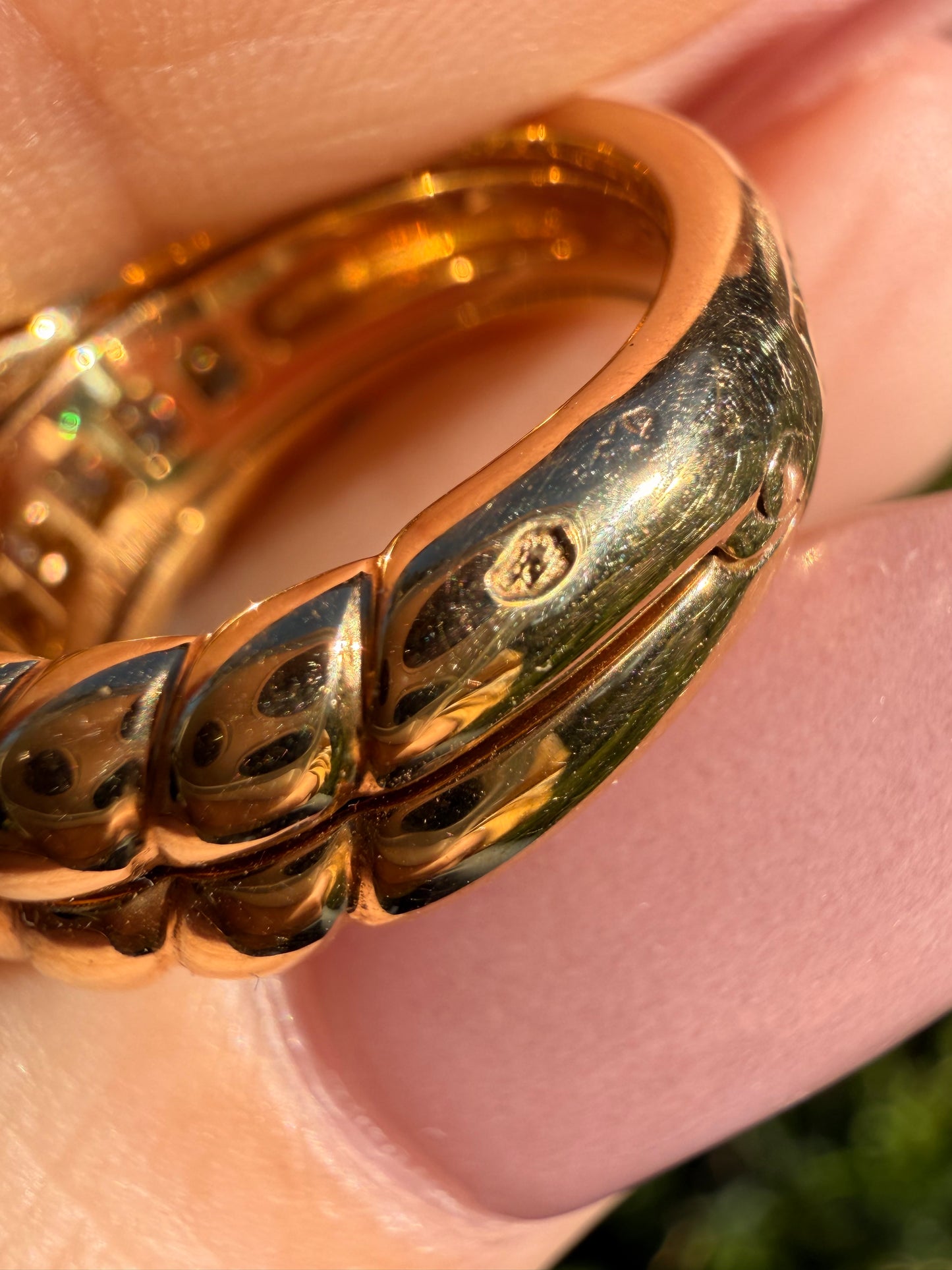 Vintage French 1.75 ctw Princess cut diamond convertible croissant ring, sz 6.25
