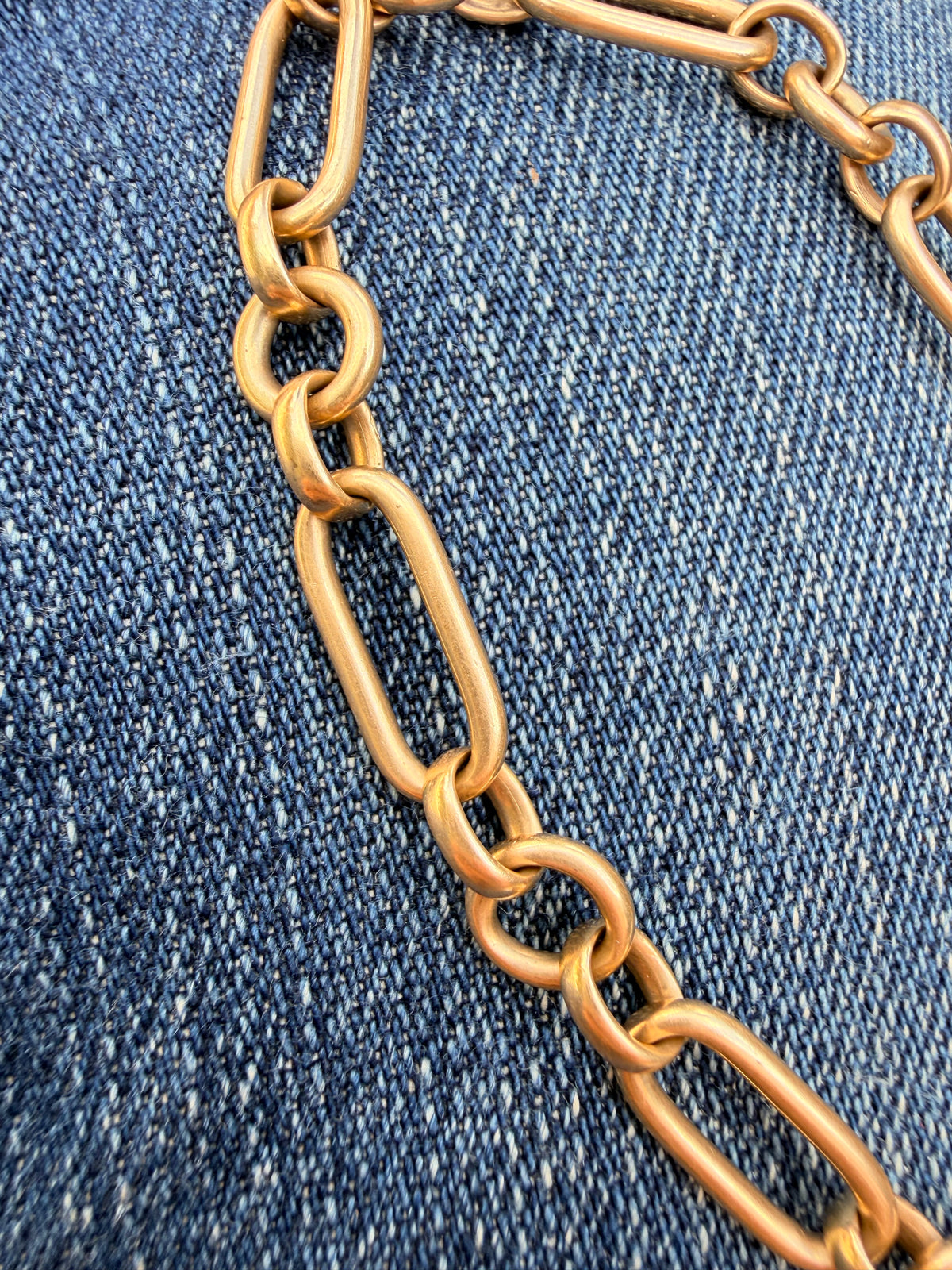 Vintage yellow 14K gold solid mixed link bracelet