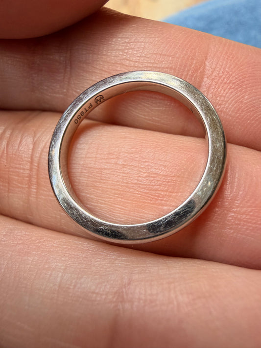 Vintage platinum flat band, size 5.75
