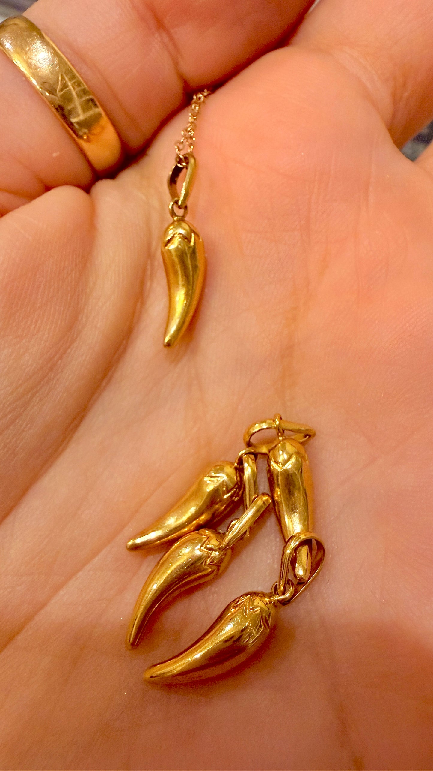 Vintage yellow 18K pepper charm