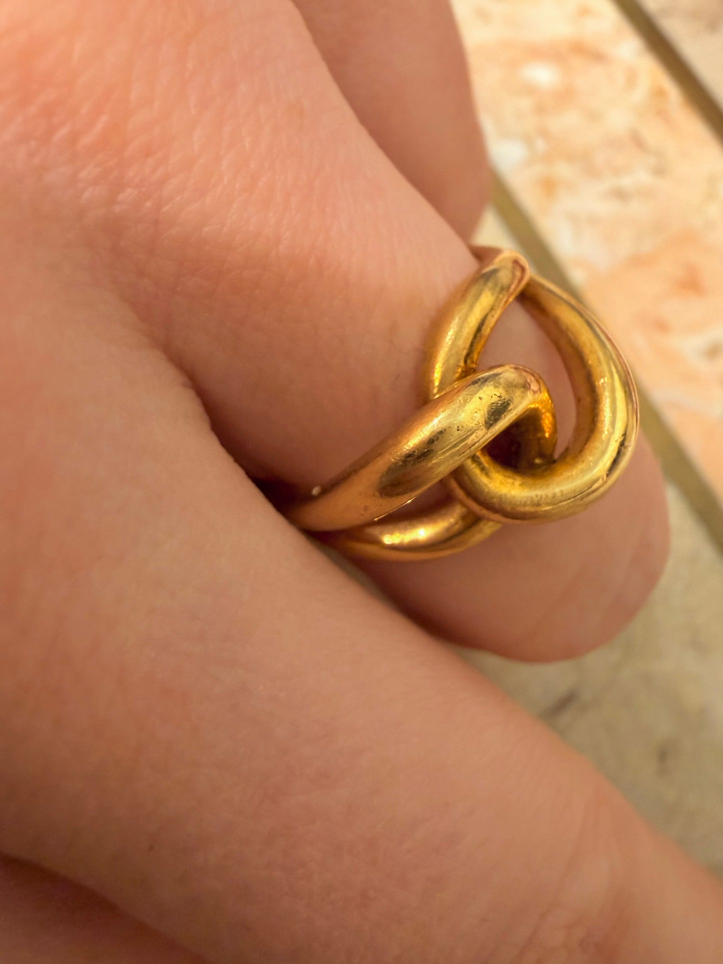 Vintage 18K gold Chaumet Paris knot ring, size 5.5-5.75