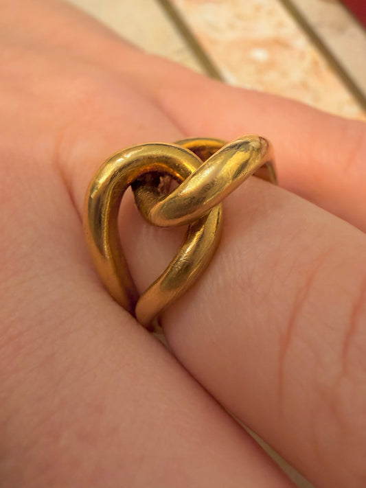 Vintage 18K gold Chaumet Paris knot ring, size 5.5-5.75